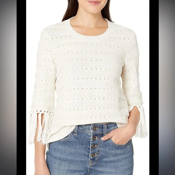 Nic and Zoe fringe cuff sweater size pp (xs) in excellent like-new condition - Picture 1 of 5
